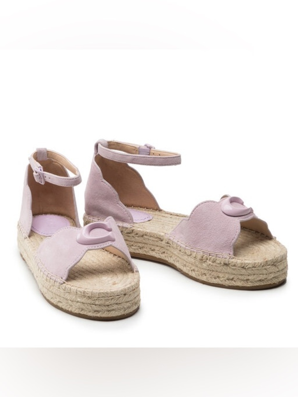 Coach Dillon Lavender Suede Ankle-Strap Espadrille Sandals